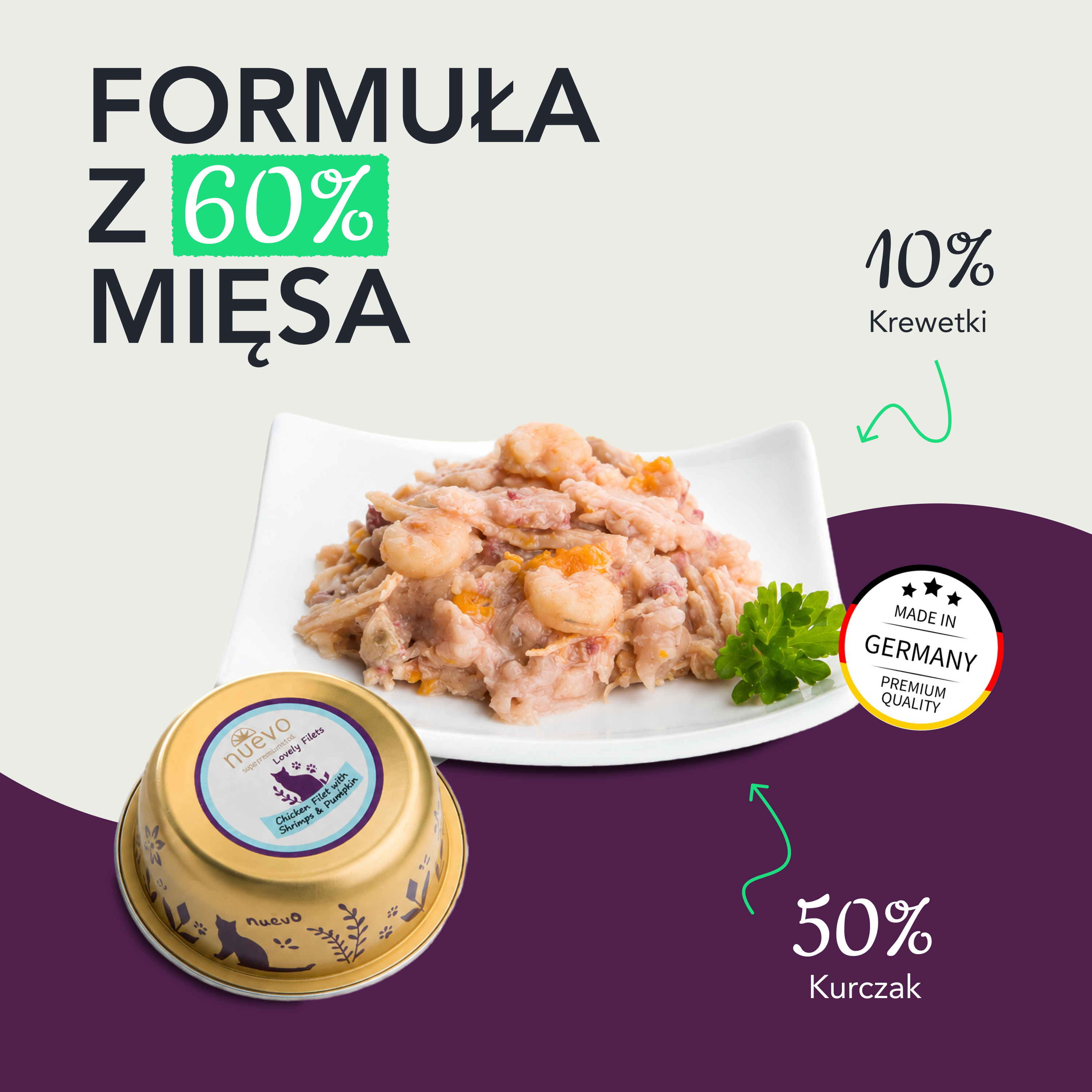nuevo Kot filet Kurczak Krewetki | 85g