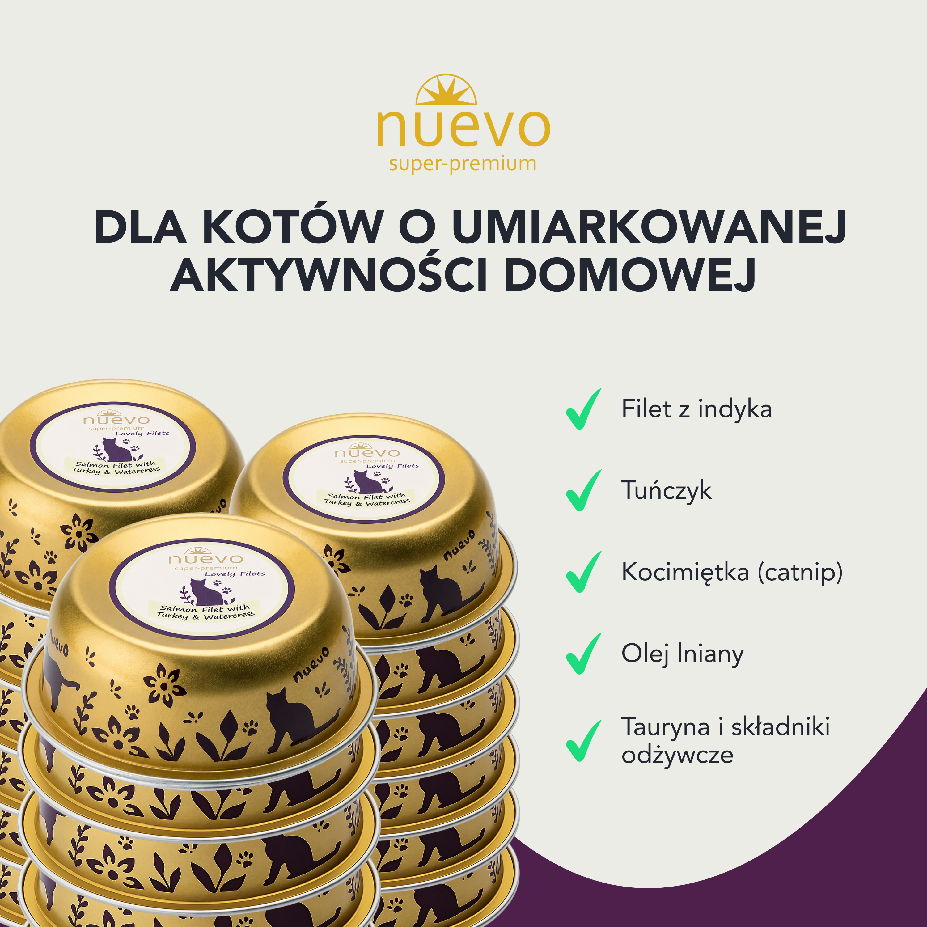 nuevo Kot filet Łosoś Indyk | 85g