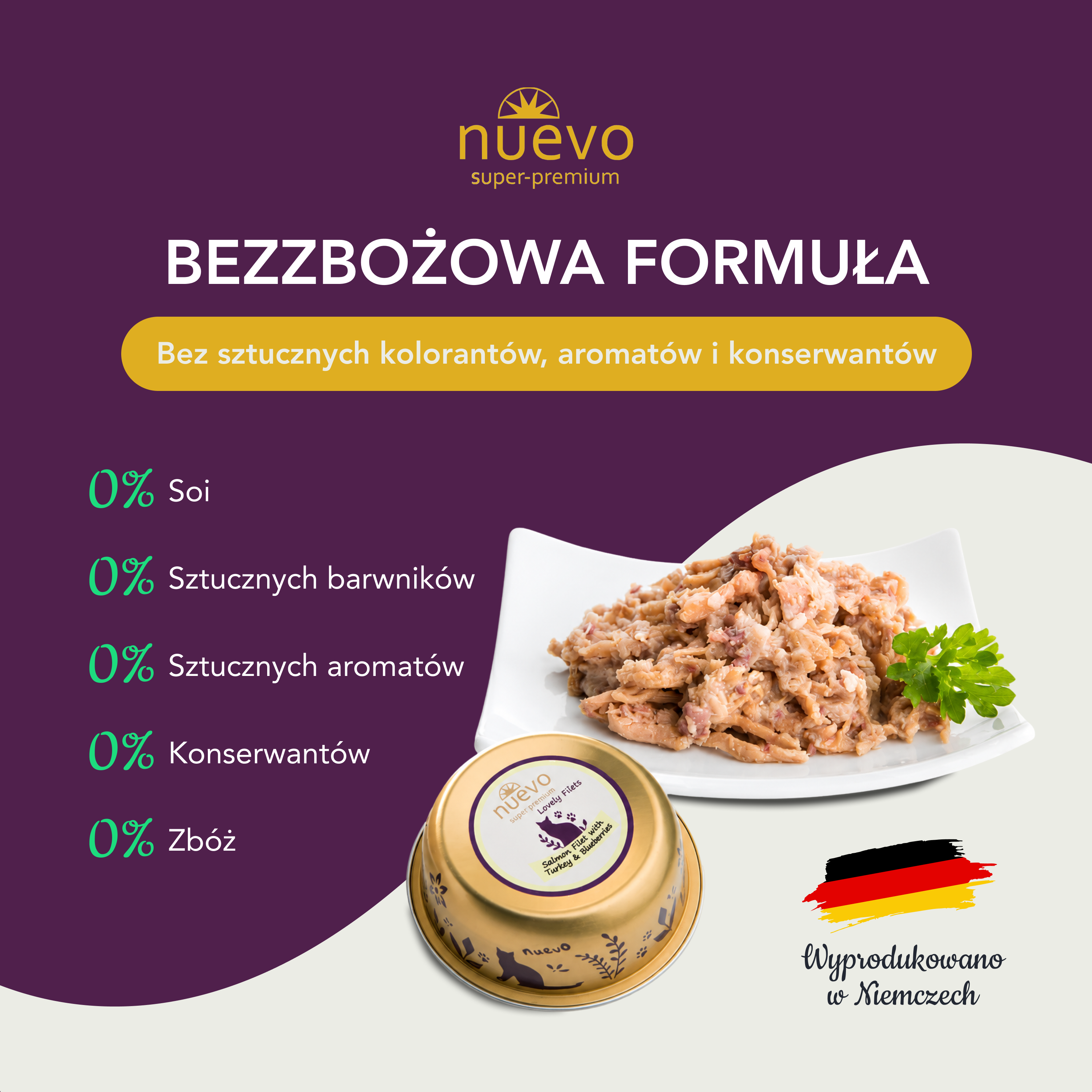 nuevo Kot filet Łosoś Indyk | 85g