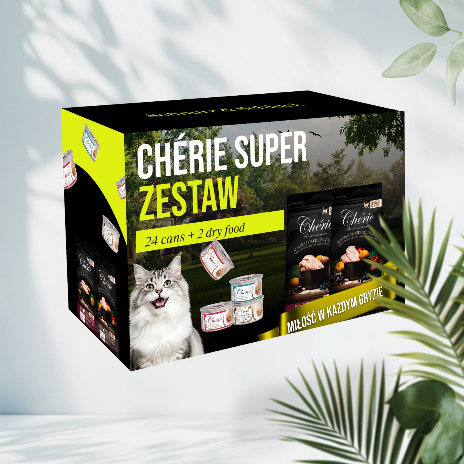 Chérie Super Zestaw | Pełnoporcjowa Karma Sucha i Mokra dla Kotów
