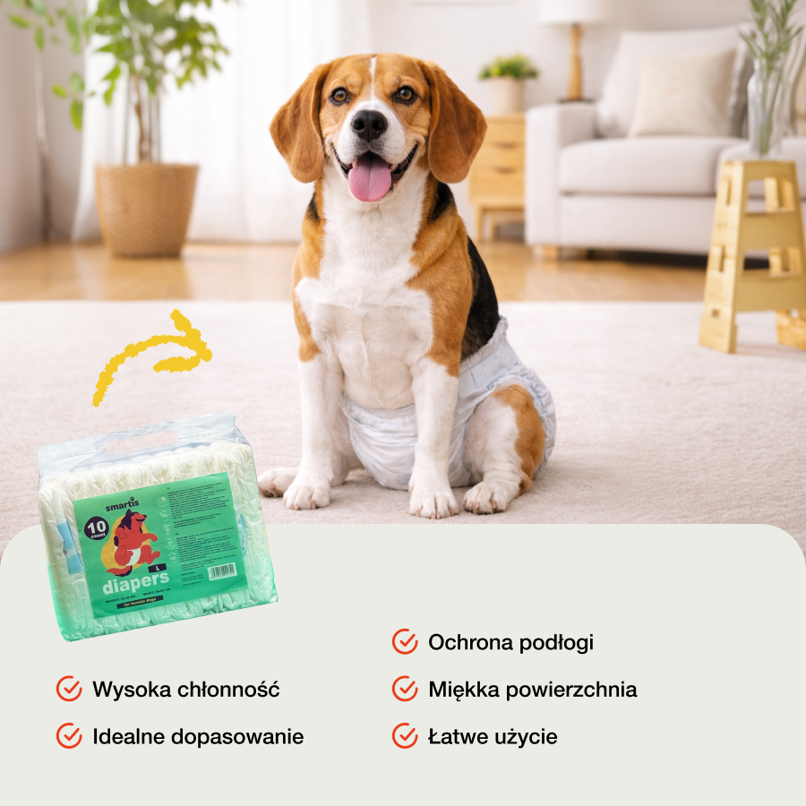 Smartis Pieluchy dla Suczek L | 25-35 kg | 10 szt