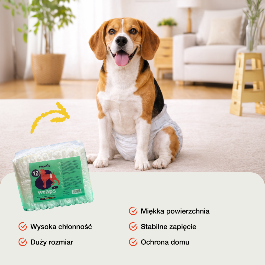 Smartis Pielucha dla psa L | 25-35 kg | 12 szt
