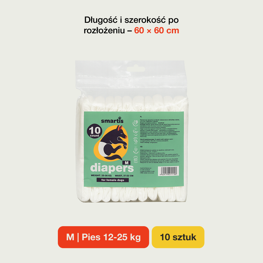 Smartis Pielucha dla Suczek M | 37x53 cm | 10 szt