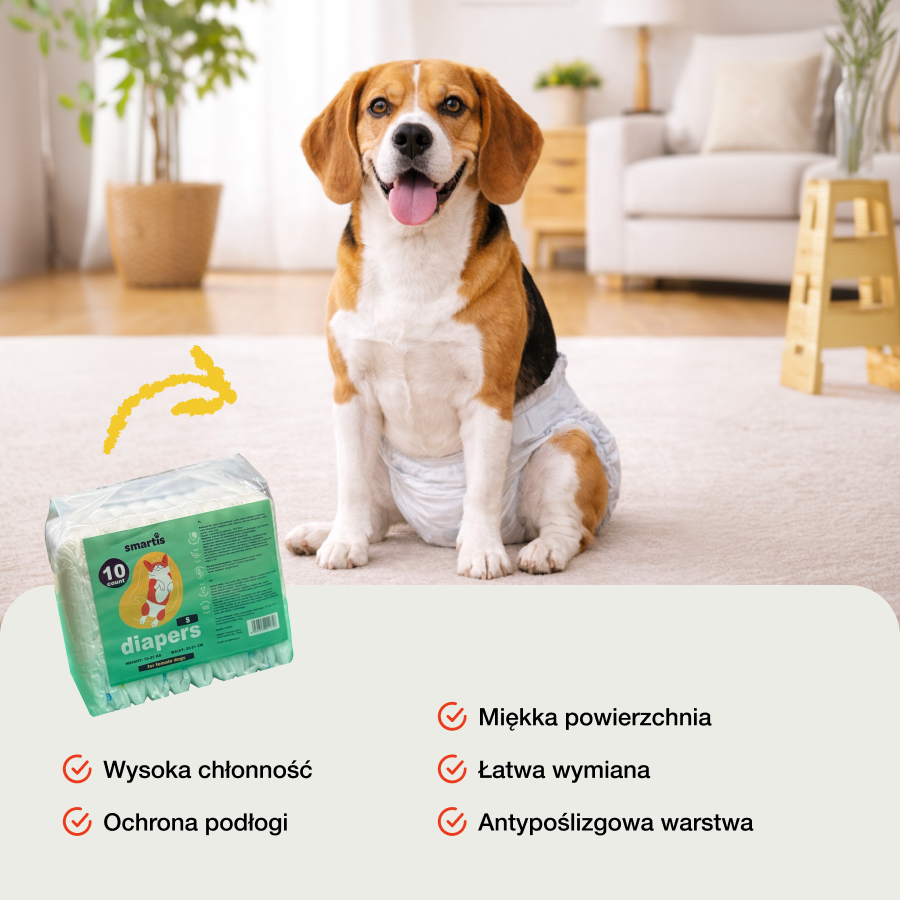 Smartis Pielucha dla Suczek M | 37x53 cm | 10 szt