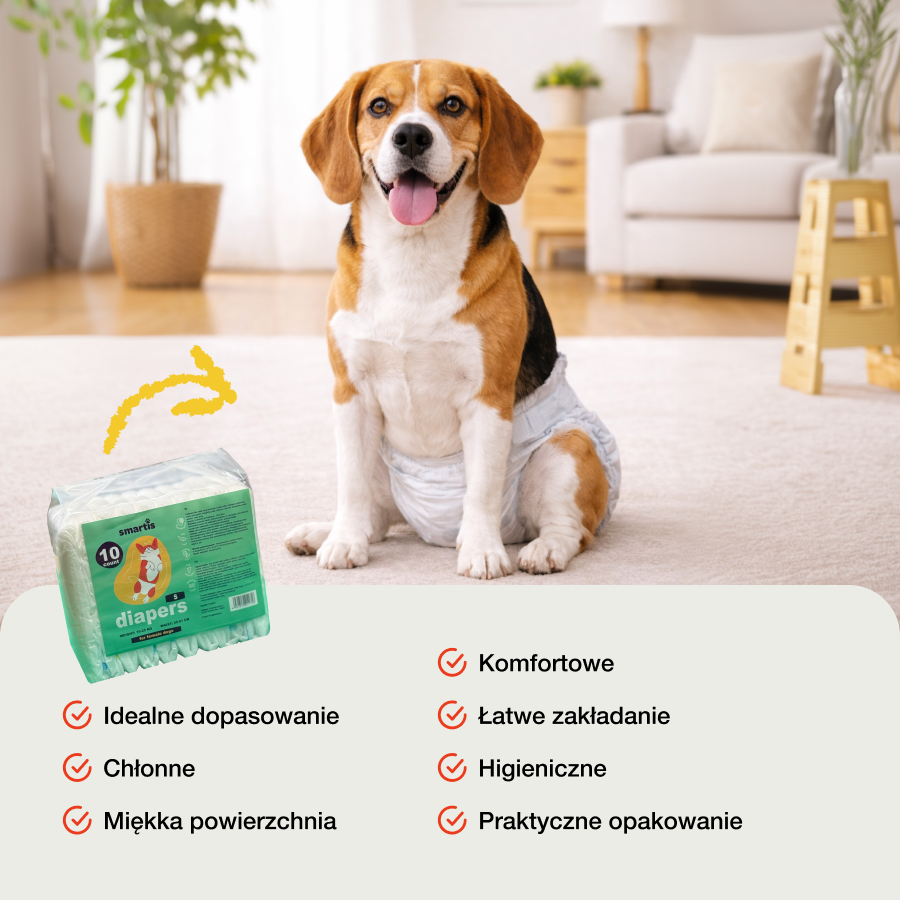 Smartis Pielucha dla Suczek S | Pies 5-8 kg | 10 szt