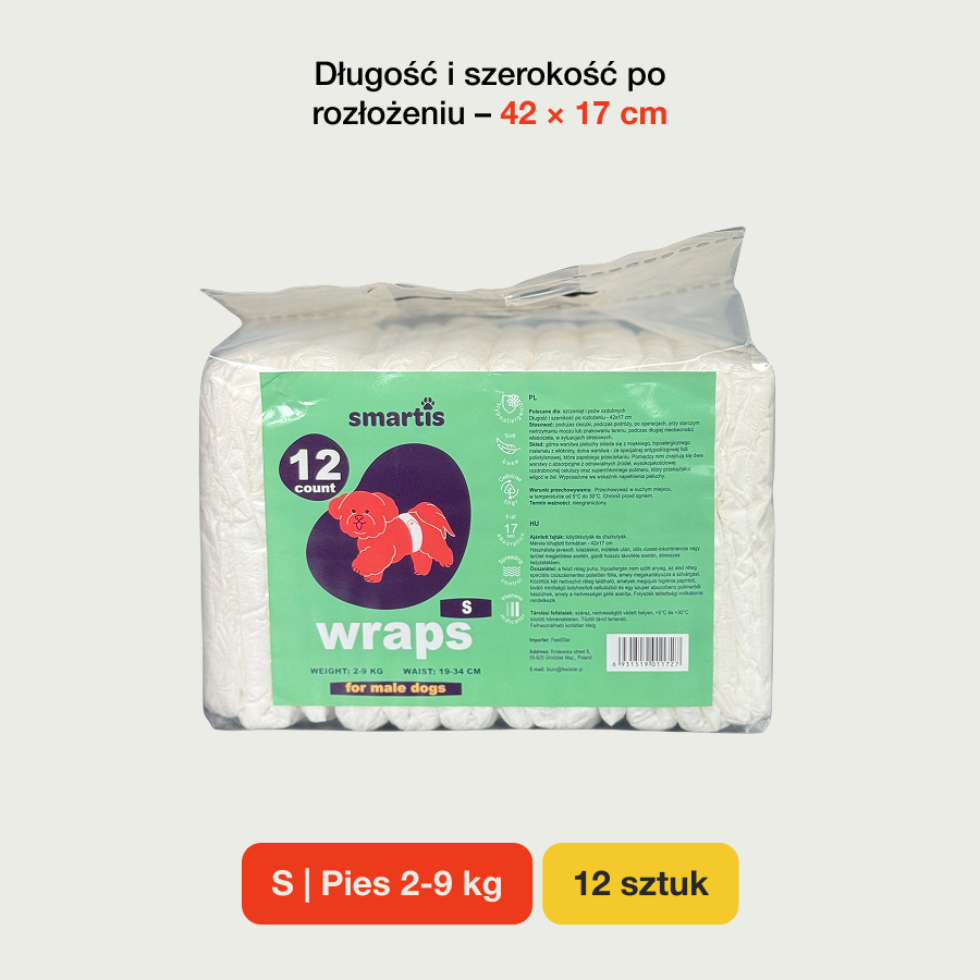 Smartis Pielucha dla Psów S | 2-6 kg | 12 szt
