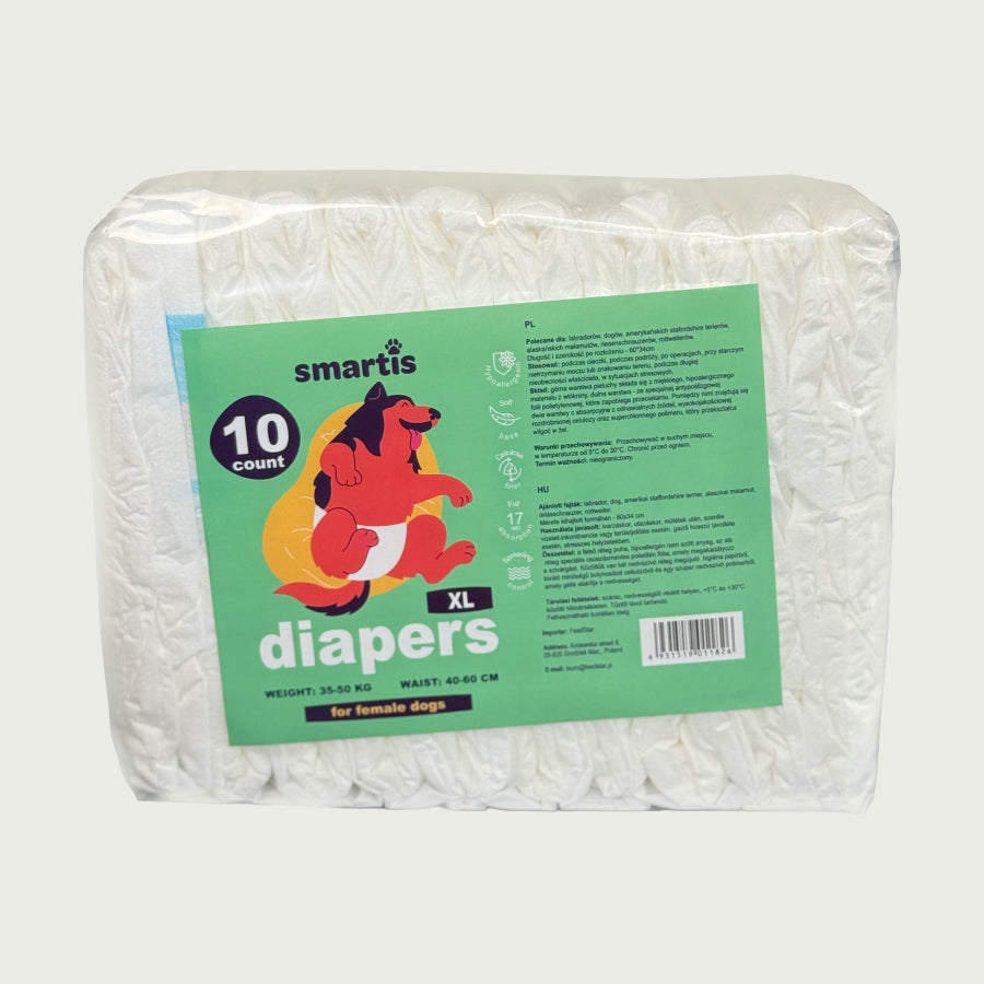 Smartis Pieluchy dla Suczek XL | 30-50 kg | 10 szt