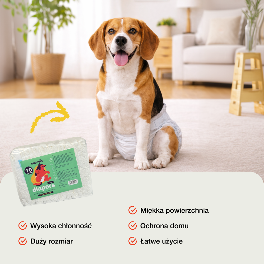 Smartis Pieluchy dla Suczek XL | 30-50 kg | 10 szt