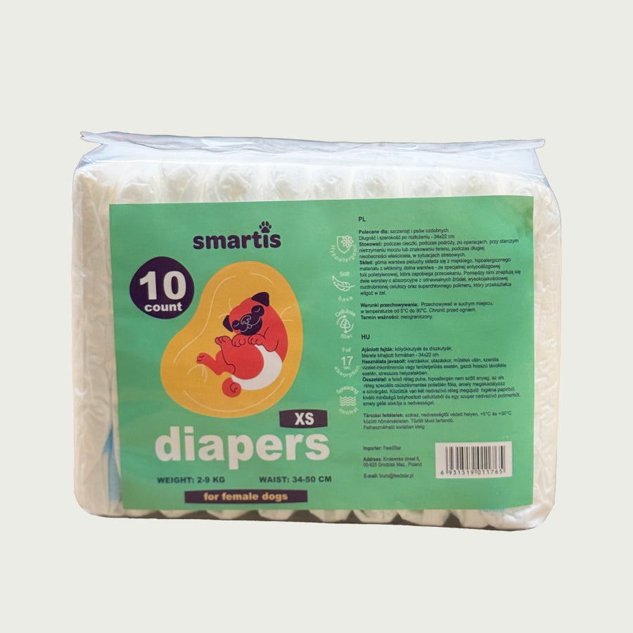 Smartis Pielucha dla Suczek XS | Pies 2–5 kg | 10 szt