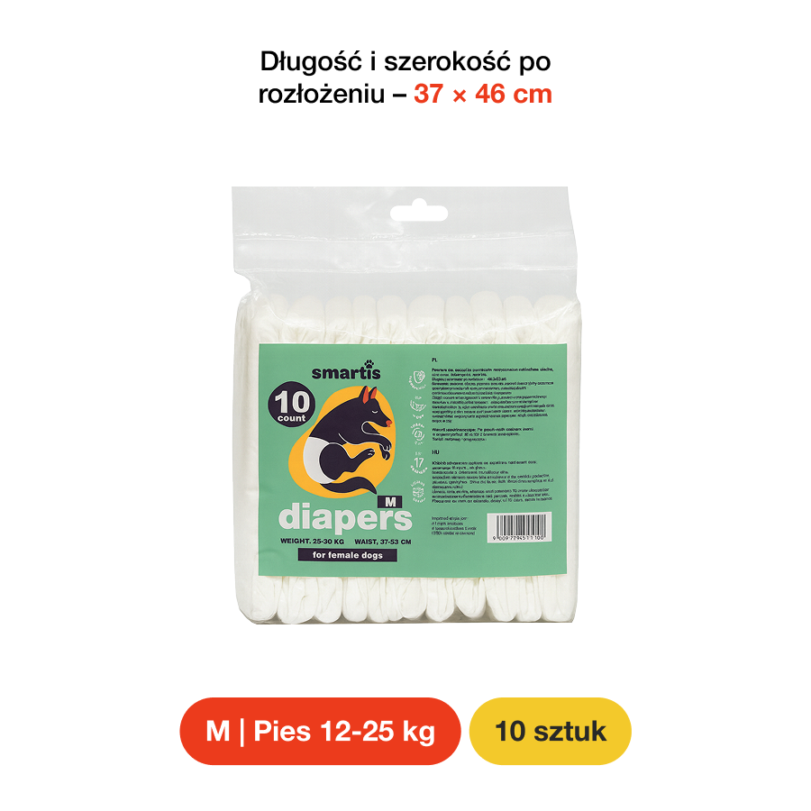 Smartis Pielucha dla Suczek M | 37*46 cm | 10 szt