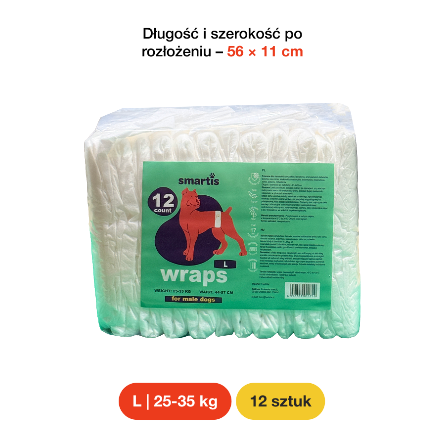 Smartis Pielucha dla psa L | 25-35 kg | 12 szt