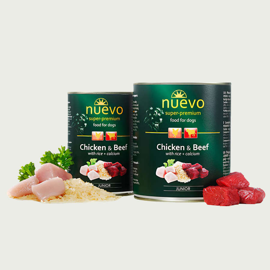 nuevo Pies puszka Kurczak Wołowina | Junior | 800g