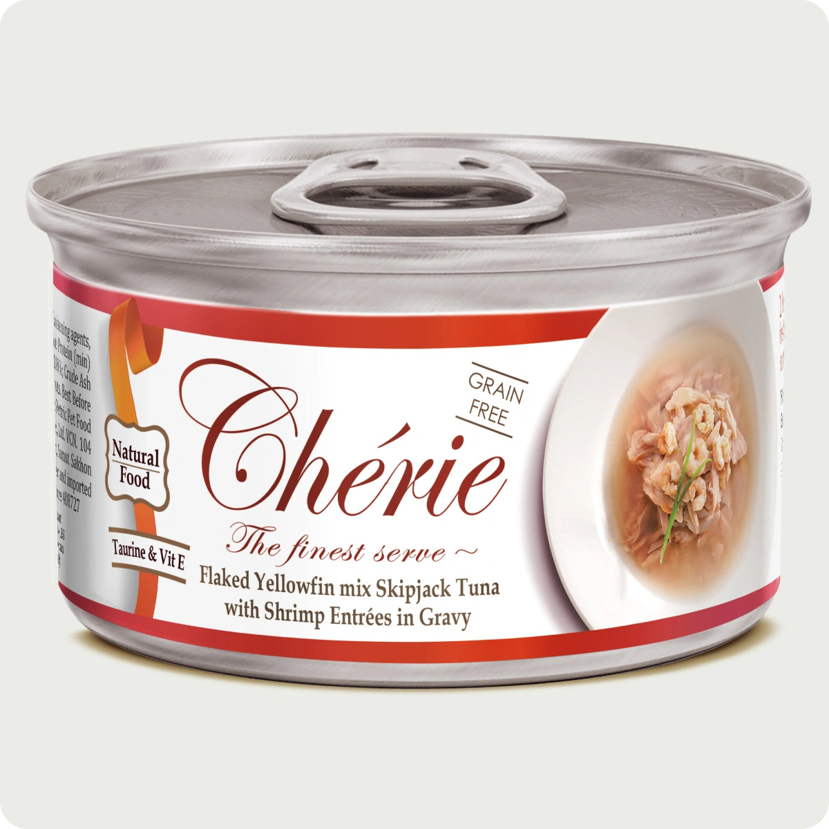 ZESTAW Chérie Pierwsze Danie Mokra Karma Tuńczyk z Krewetkami 80 g. + Gratis 1 filet