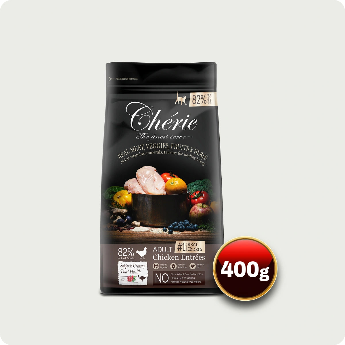 Chérie Sucha karma Kurczak Entrées 400g. + Gratis 1 Filet