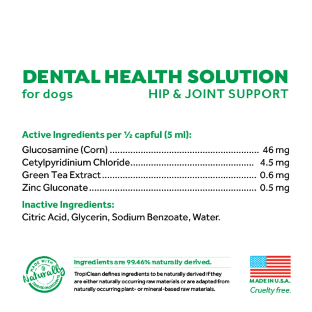 TROPICLEAN PIES DODATEK DO WODY HIP&JOINT 473ML