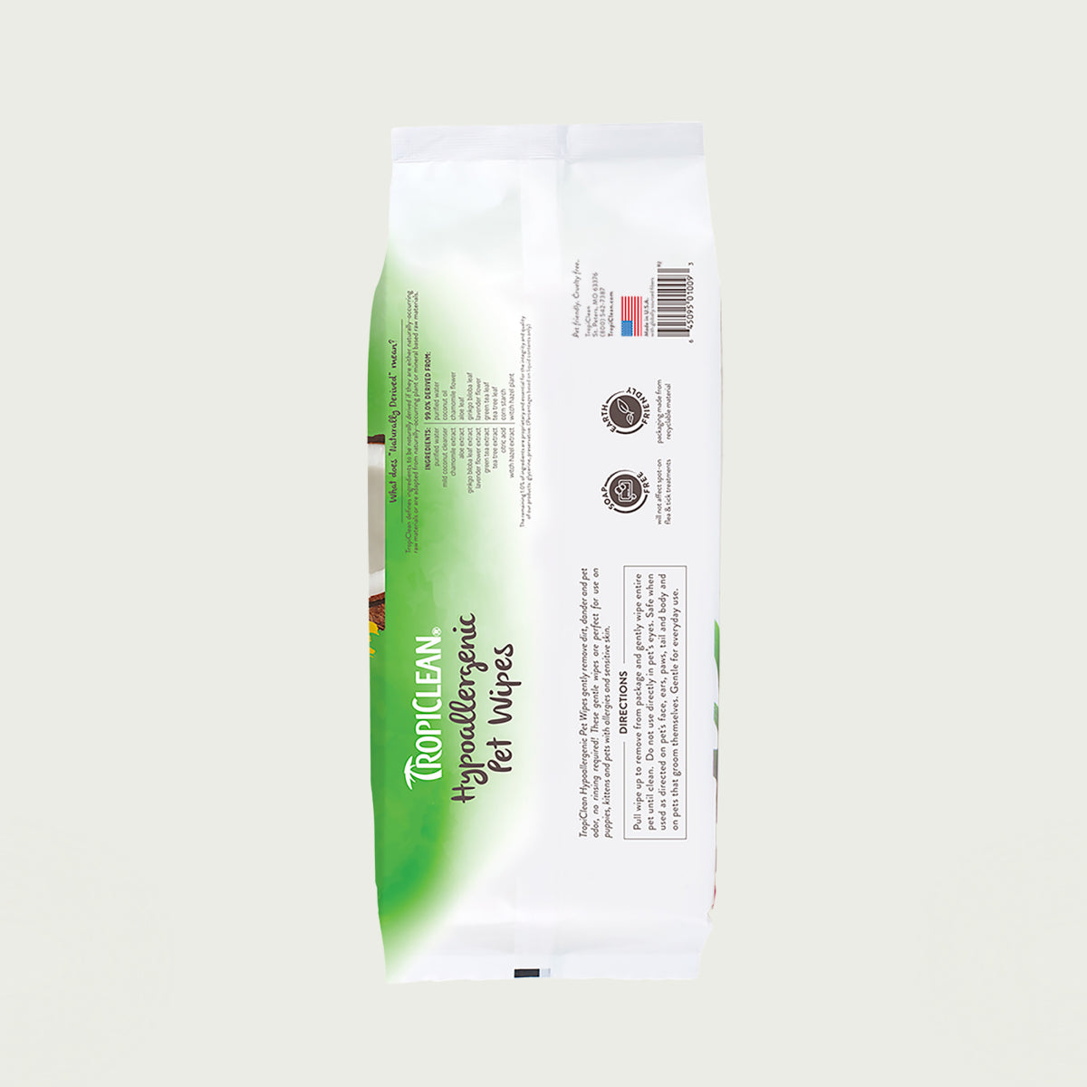 TROPICLEAN CHUSTECZKI HYYPOALLERGIC COCONUT 100SZT