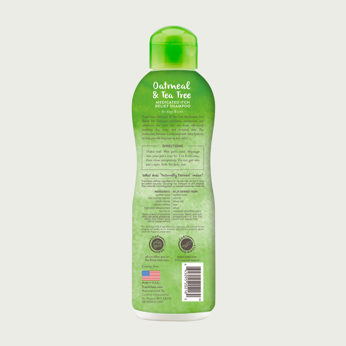 TROPICLEAN SZAMPON OATMEAL & TEA TREE 355ml
