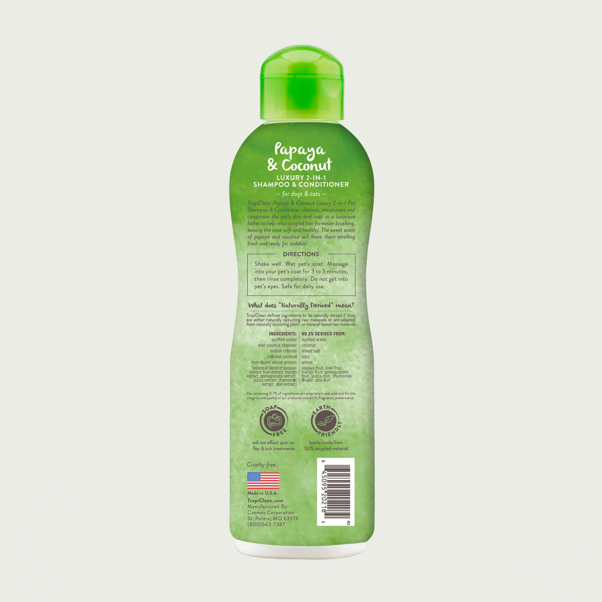 TropiClean Szampon Papaya Coconut | Kot i Pies | 355ml