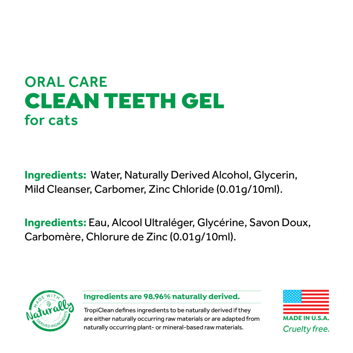 TROPICLEAN KOT ŻEL DO ZĘBÓW CLEEN TEETH 59ML
