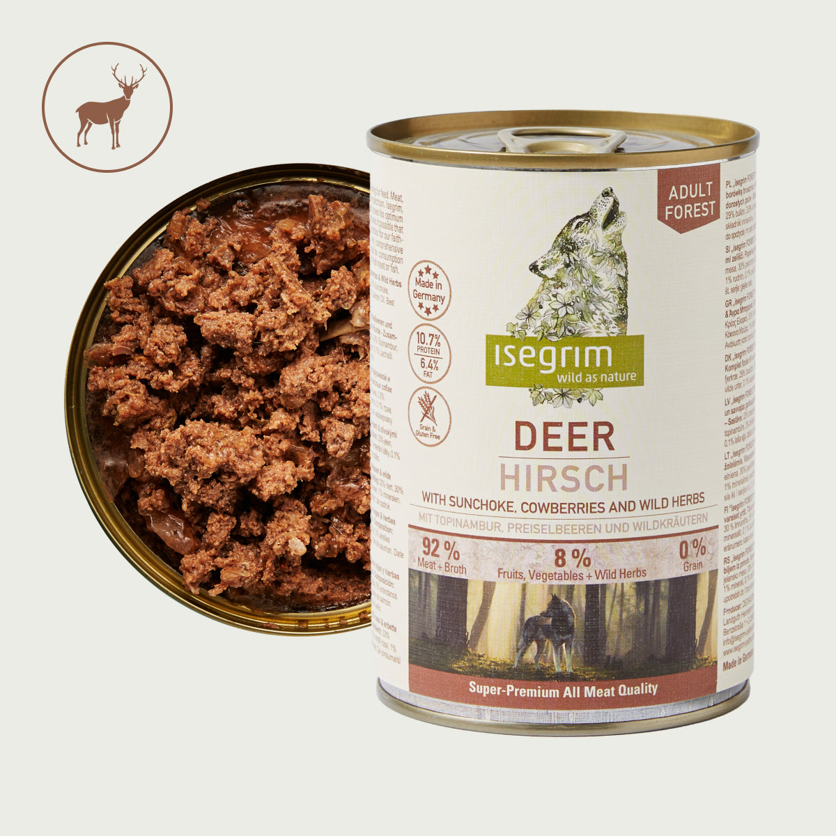 Isegrim Jeleń + Topinambur, Borówka Brusznica i Dzikie Zioła | Adult 400g
