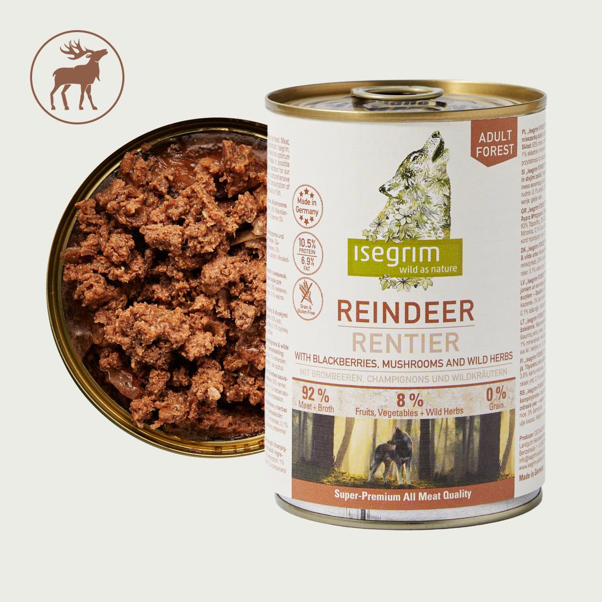 Isegrim Mieso z Renifera + Jezyny, Grzyby i Dzikie zioła | Adult 400g