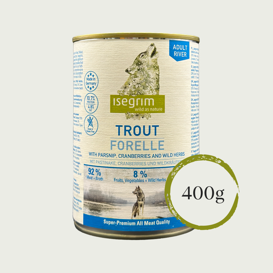 Isegrim Pstrąg + Pasternak, Żurawina i Dzikie ziIoła | Adult 400g