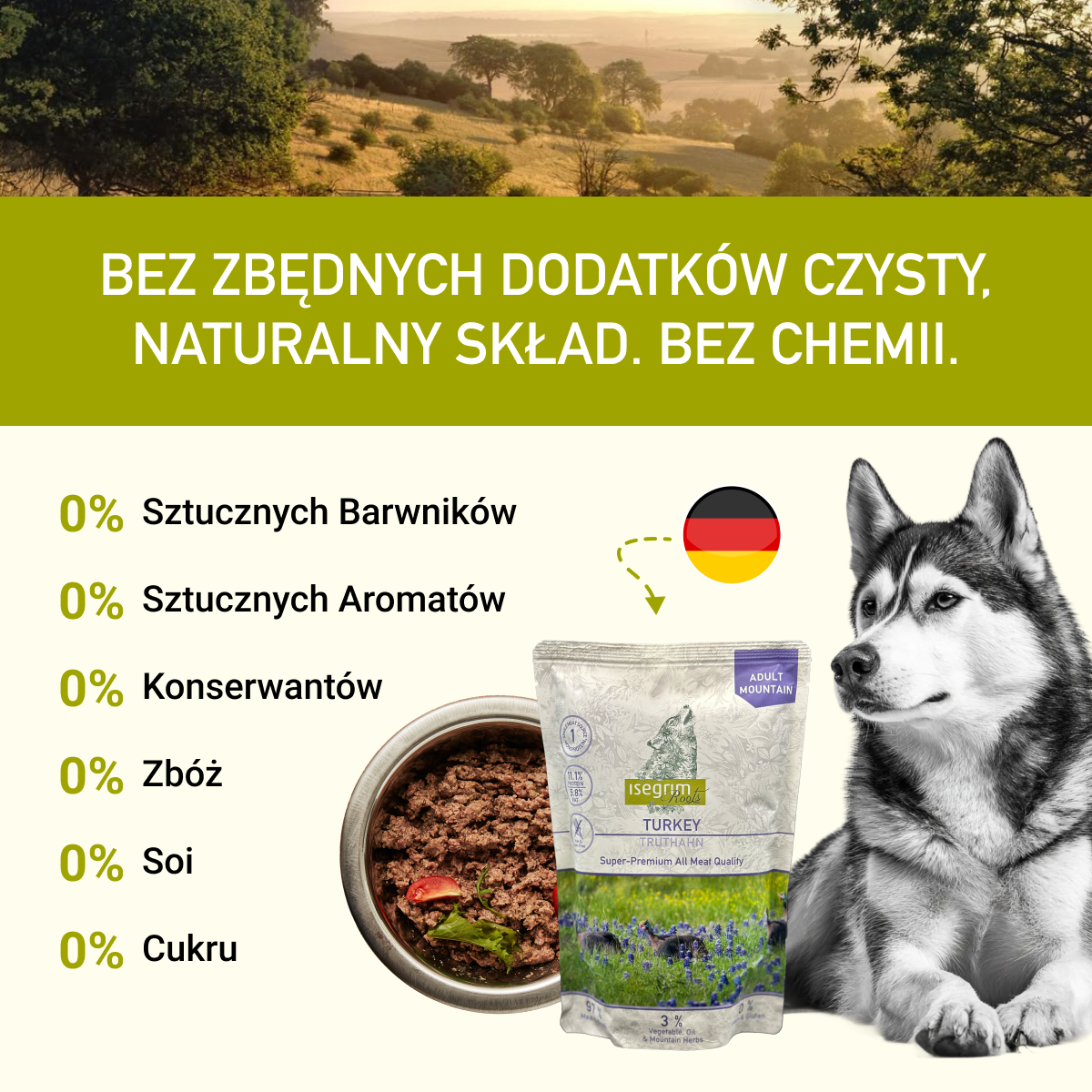 Isegrim Indyk + Salsefia, Olej Słonecznikowy i Zioła Górskie | Junior 410g