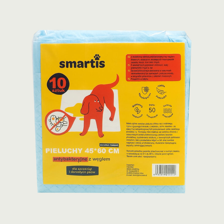 Smartis Podkłady Antybakteryjne z Węglem Aktywnym | 45×60 cm | 10 szt