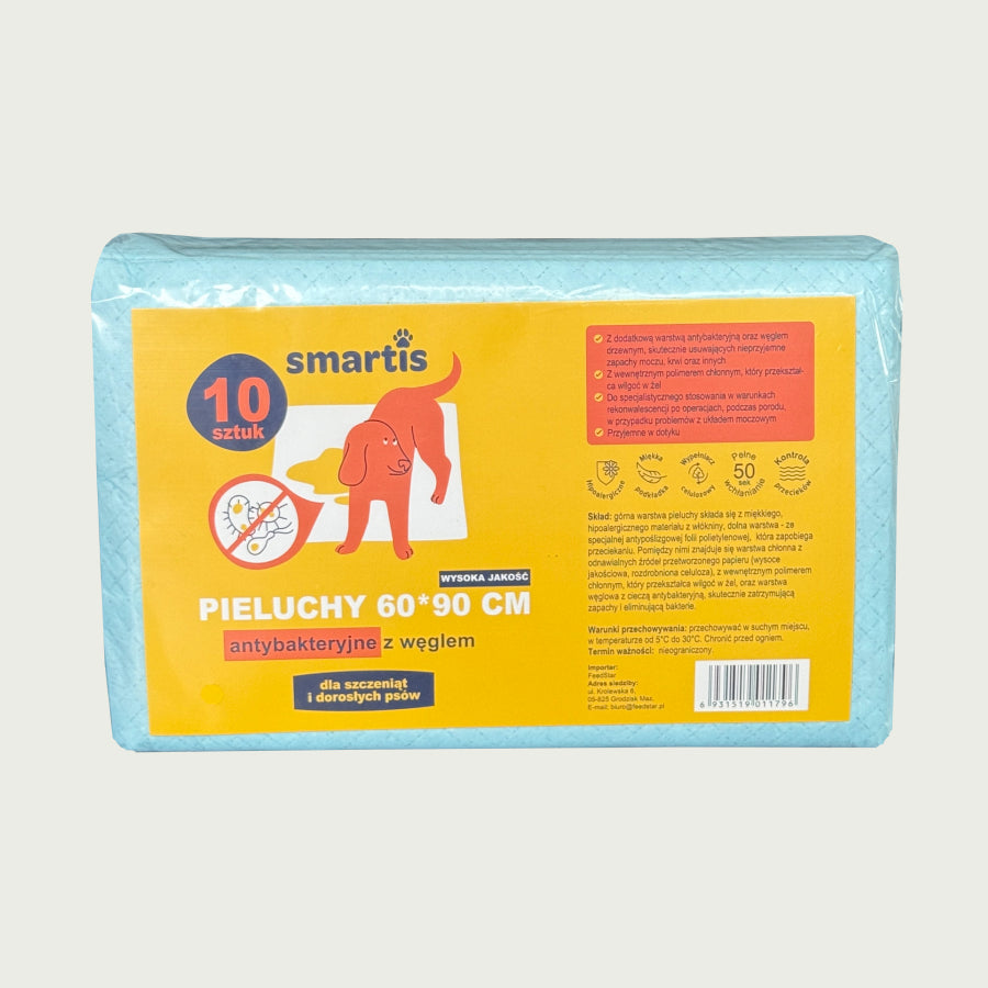 Smartis Podkłady Antybakteryjne z Węglem Aktywnym | 60×90 cm | 10 szt
