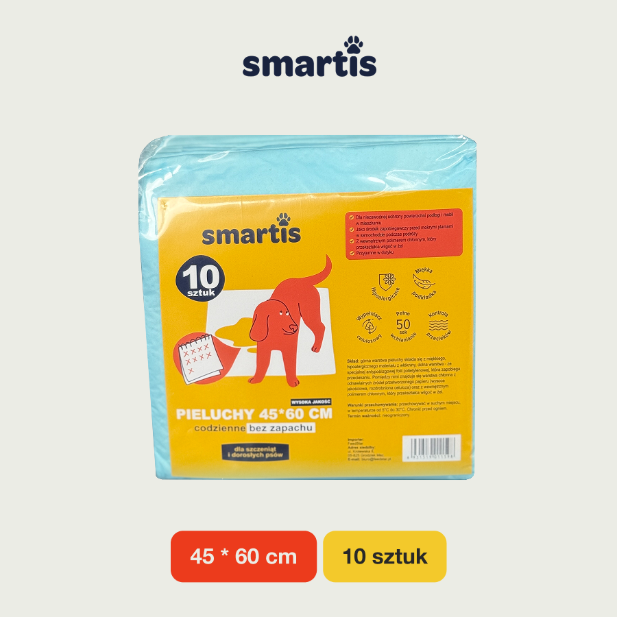 Smartis Podkłady Higieniczne dla Psów i Szczeniąt | 45×60 cm | 10 szt