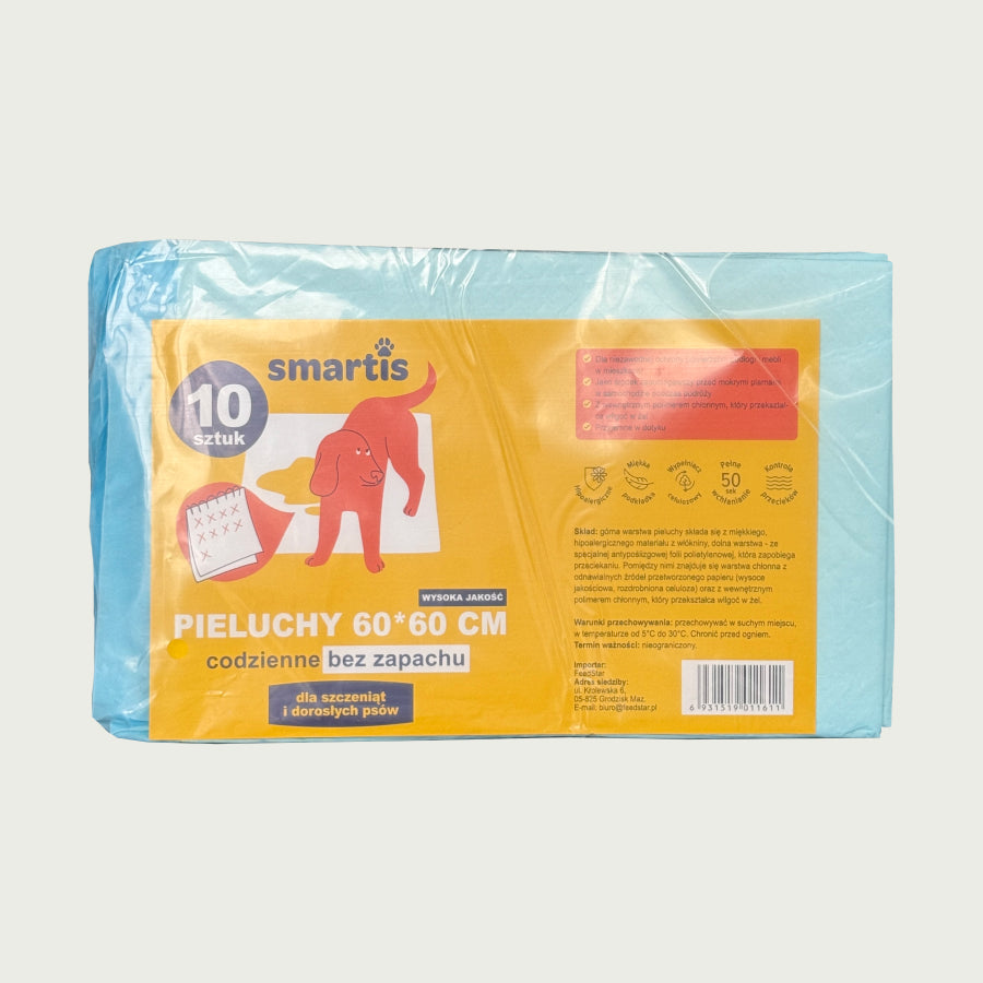 Smartis Podkłady Higieniczne dla Psów i Szczeniąt | 60×60 cm | 10 szt