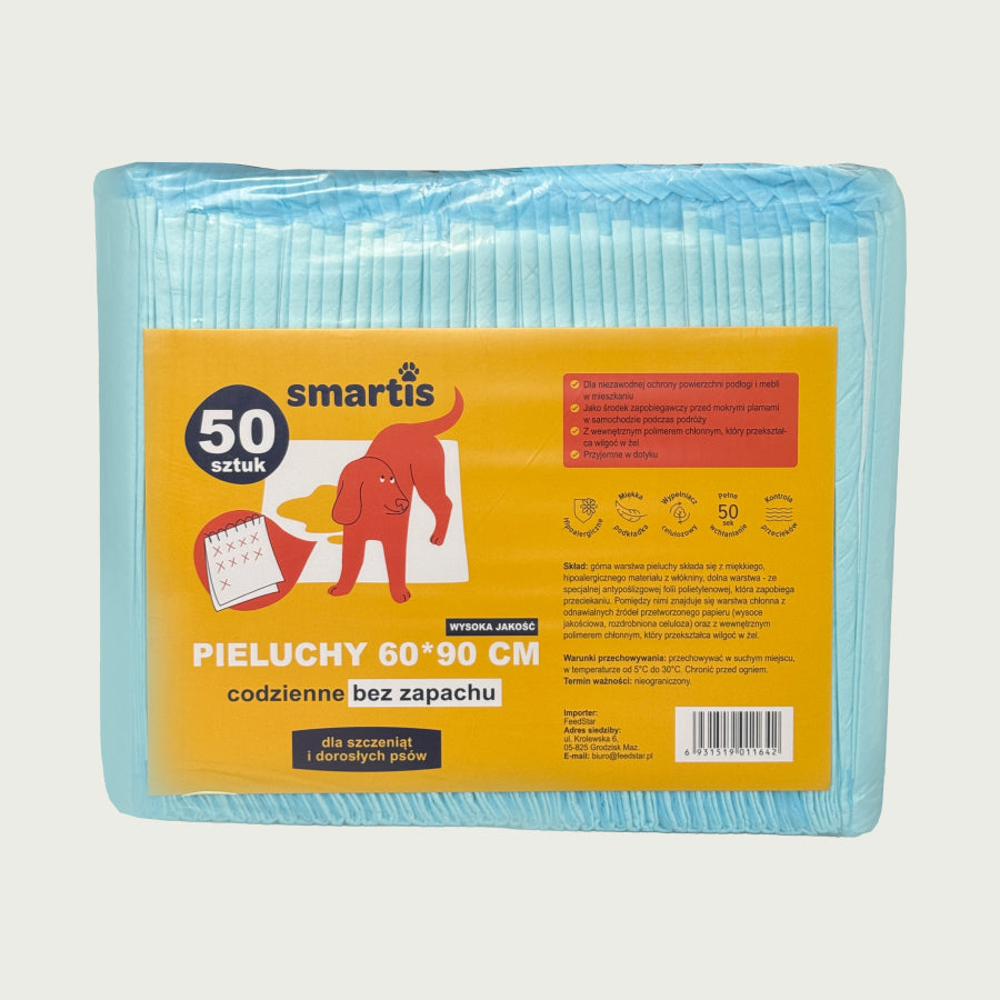 Smartis Podkłady Higieniczne dla Psów i Szczeniąt | 60×90 cm | 50 szt