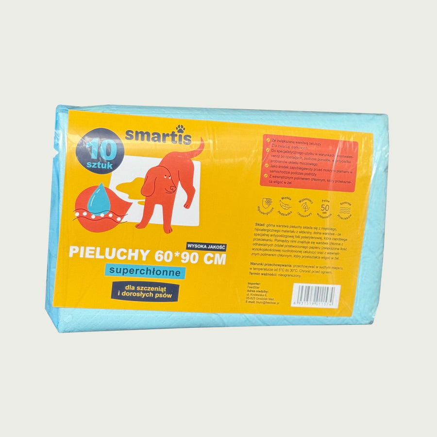 Smartis Podkłady Extra Absorbujące dla Psów i Szczeniąt | 60×90 cm | 10 szt
