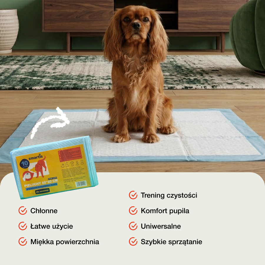 Smartis Maty | Podkłady Treningowe dla Szczeniąt | 60×60 cm | 10 szt