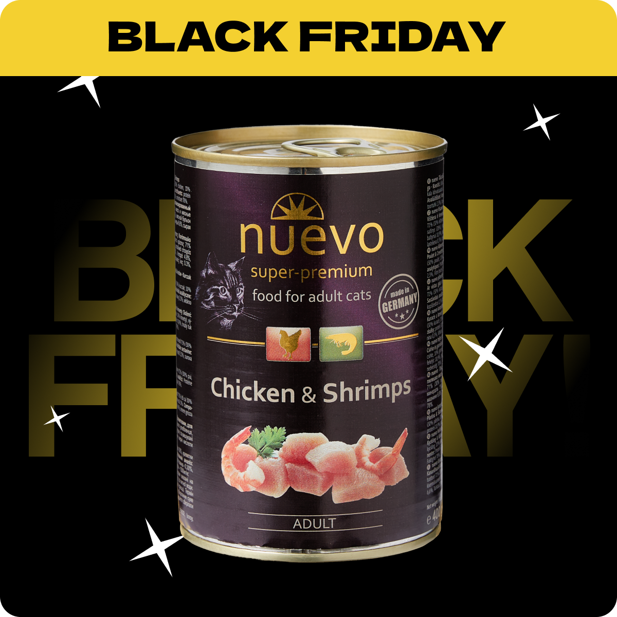 nuevo Kot puszka Kurczak Krewetki | Dorosły | 400g | Rabat