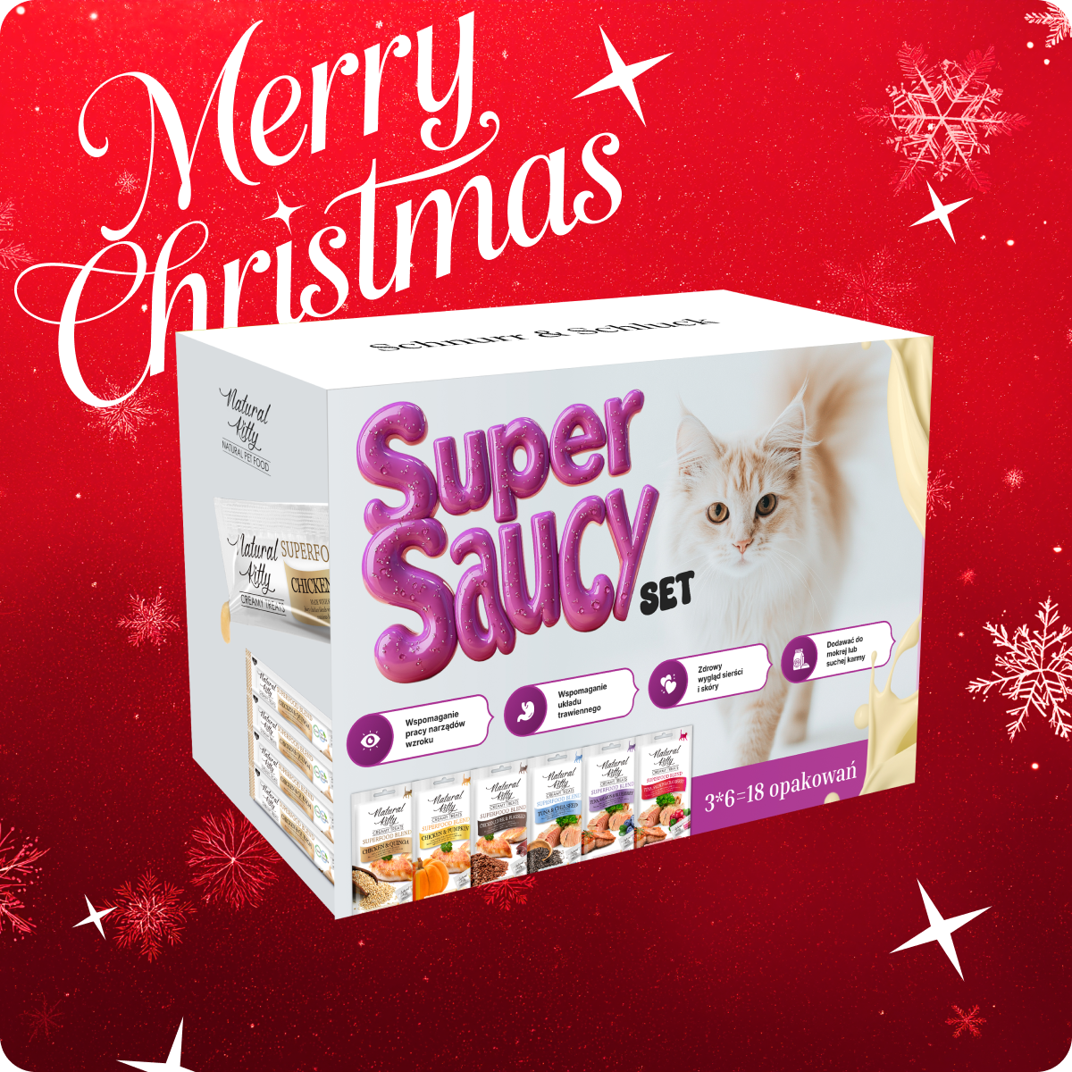 Natural Kitty Super Saucy Zestaw | Kremowe Sticki + Gratis