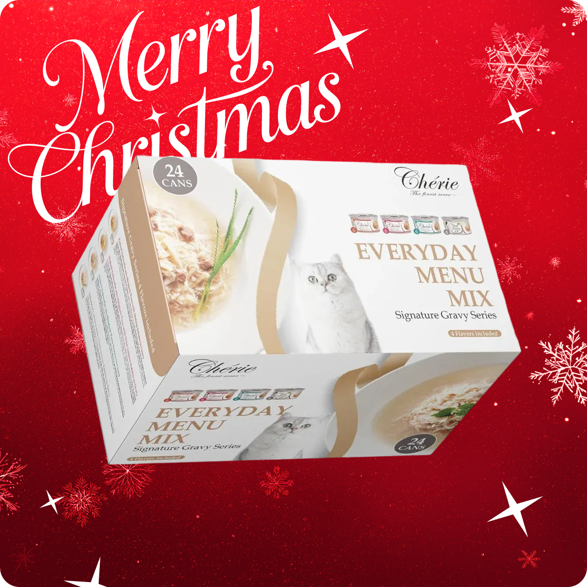 Chérie Premium Zestaw PROMOCJA (20+4) | Mieszanka Mokrych Karm + Gratis Meaty Cubes