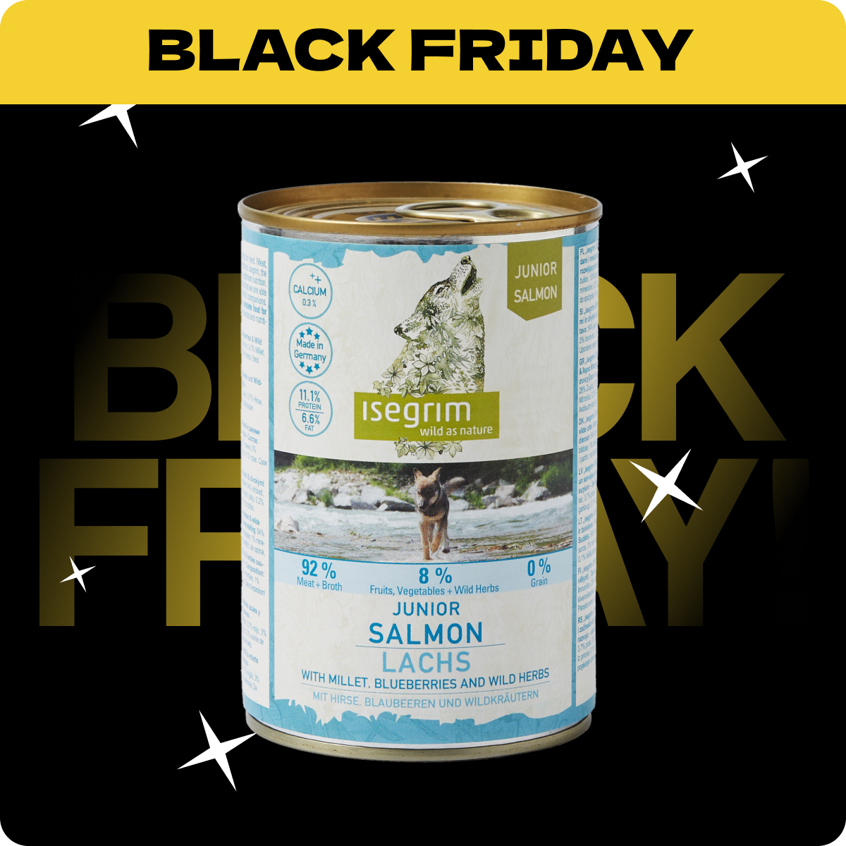 Isegrim Łosoś + Kasza jaglana, Borówki i Dzikie Zioła | Junior 400g | Rabat