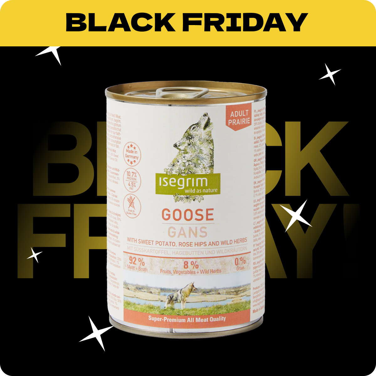 Isegrim Geś+ Bataty, Owoce Dzikiej rozy i Zioła | Adult 400g | Rabat