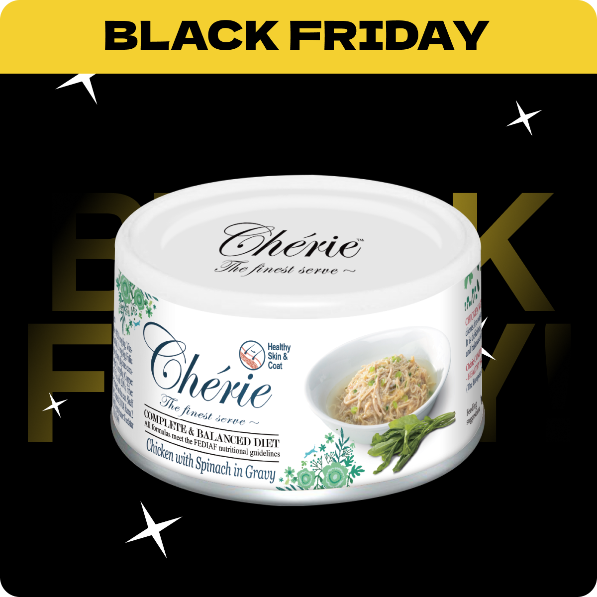 Chérie Dieta Specjalna Mokra Karma Kurczak ze Szpinakiem 80g. | Rabat