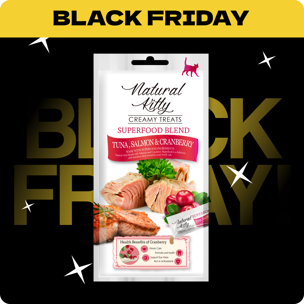 Natural Kitty Superfood Blend Kremowe Sticki Tuńczyk Łosoś Żurawina | Rabat