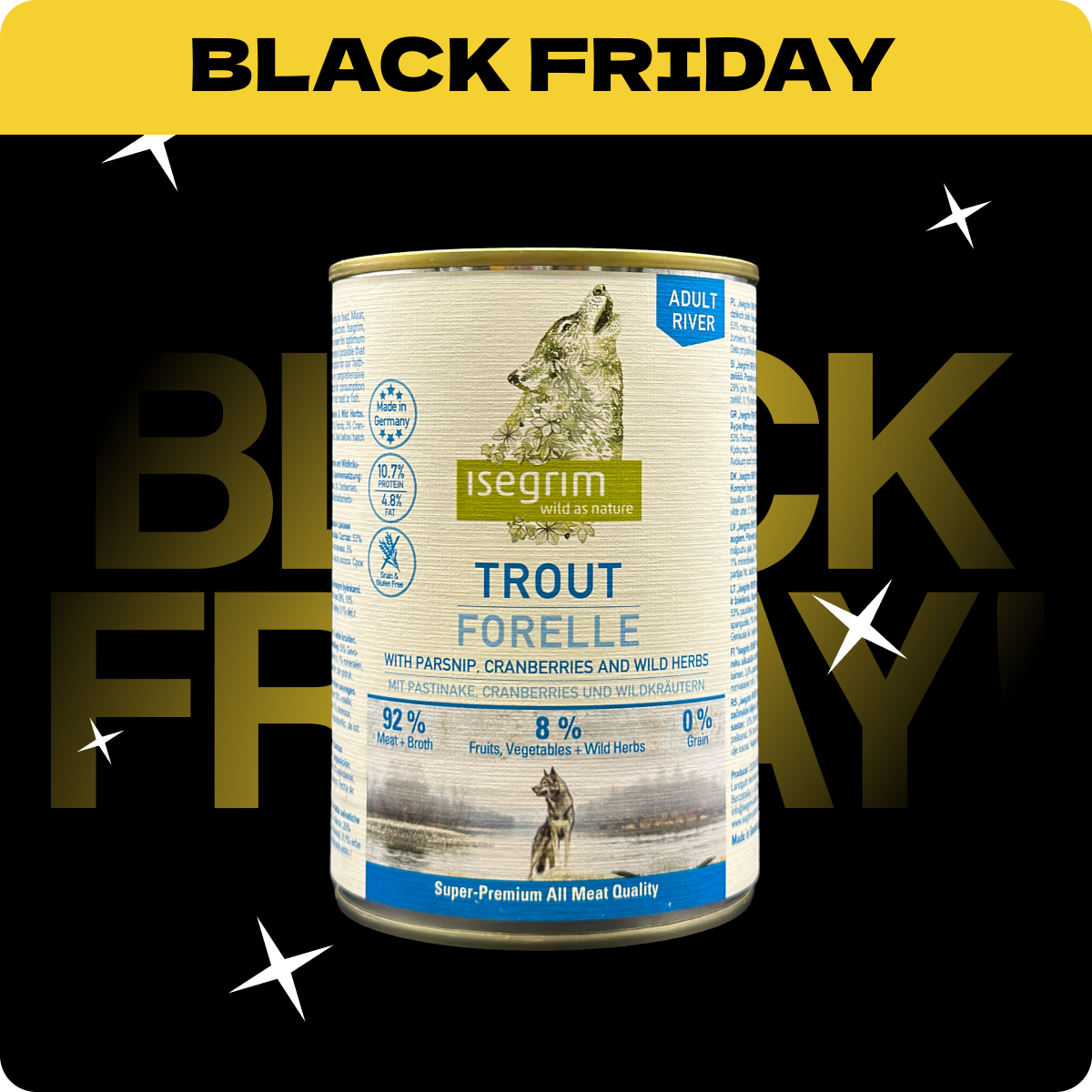 Isegrim Pstrąg + Pasternak, Żurawina i Dzikie ziIoła | Adult 400g | Rabat