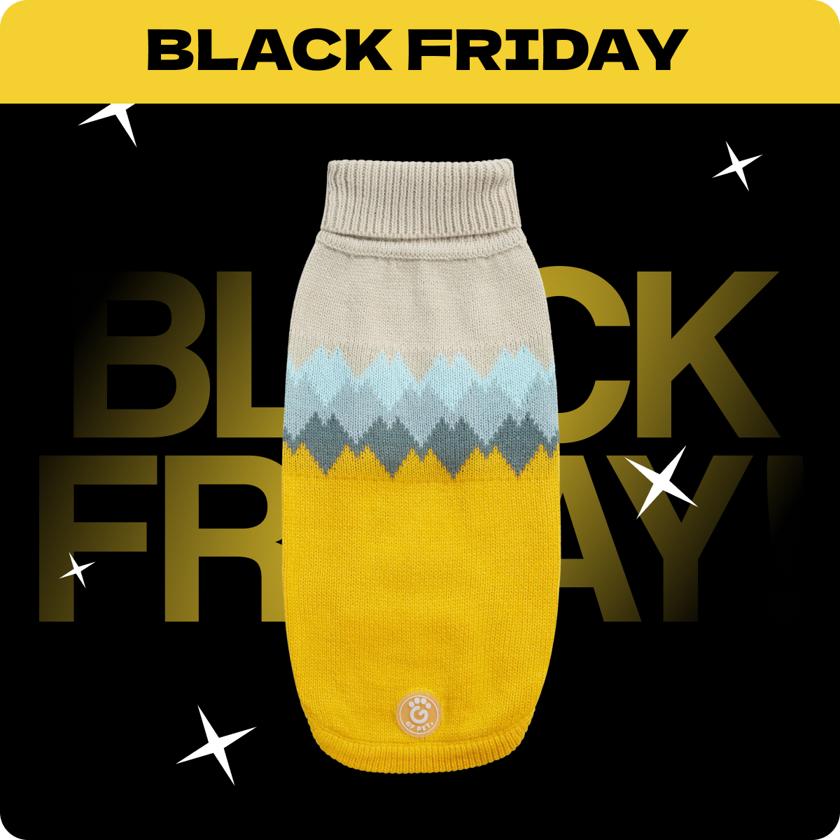 Sweter GF PET | dla Psa  | Fireside Sweater | Komfortowy i Ciepły | Żółty