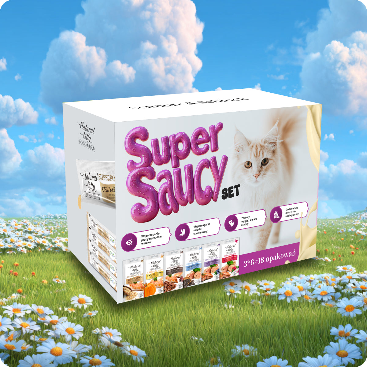 Natural Kitty Super Saucy Zestaw | Kremowe Sticki