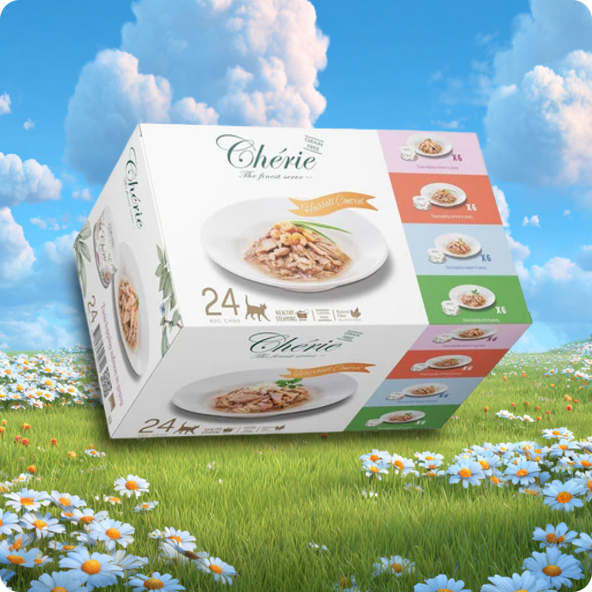 PROMOCJA (20+4) Kolekcja Kontroli Kul Włosowych Zestaw 24 szt. x 80 g. + GRATIS 1 Meaty Cubes