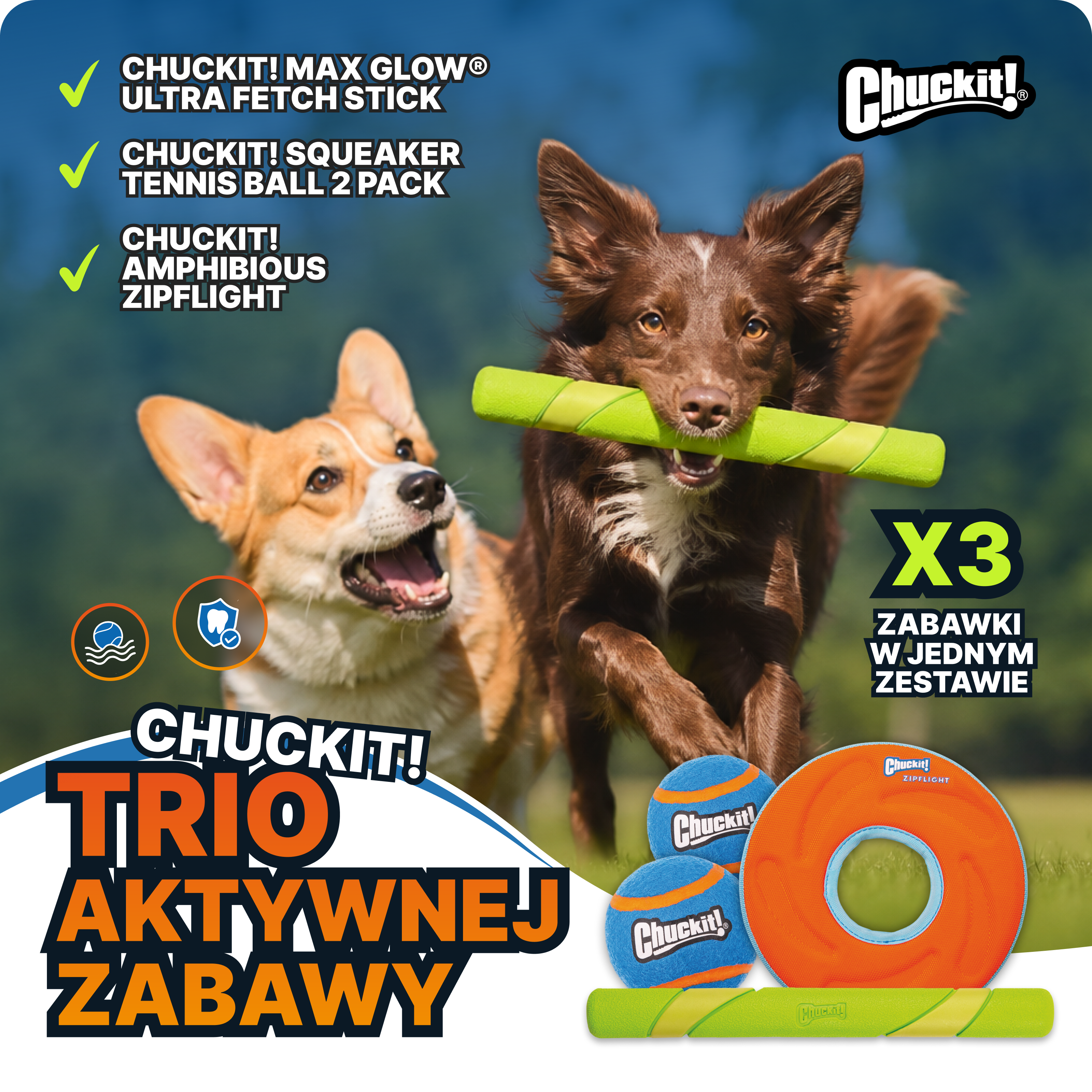 Chuckit! Trio Aktywnej Zabawy
