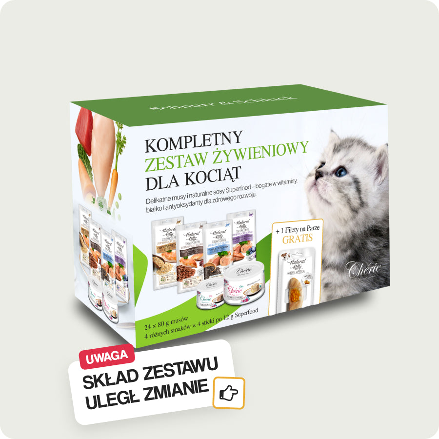 Chérie Zestaw Startowy |  Pierwszy jadłospis dla kociąt +  Gratis Filet