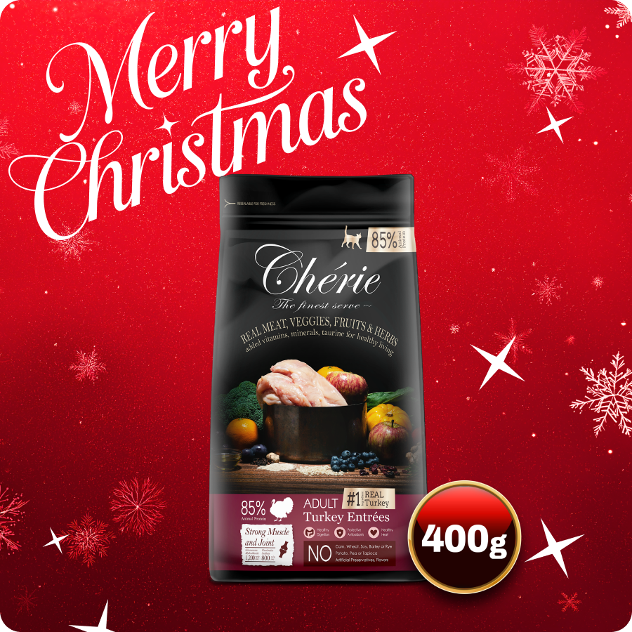 Chérie Sucha Karma Indyk Entrées 400g. | dla kotów sterylizowanych + GRATIS