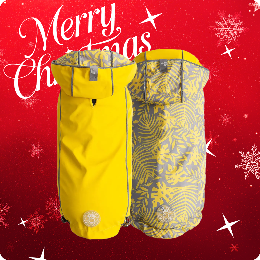 Płaszcz przeciwdeszczowy GF PET | dla Psa | Wodoodporny oraz Wiatroszczelny | Dwustronny, Żółty