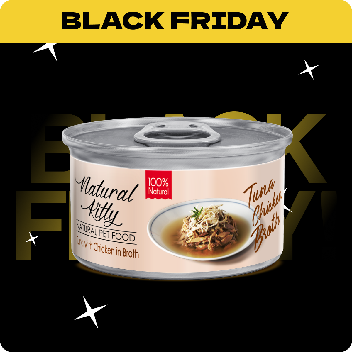 Natural Kitty Tuńczyk z mięsem z kurczaka w bulionie | Rabat